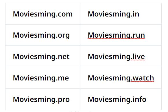Moviesming Block Domain List 2023 