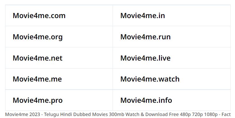Movie4me Block Domain List 2024