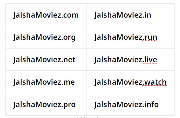 JalshaMoviez Block Domain List 2023 