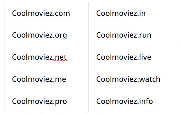 Coolmoviez Block Domain List 2024